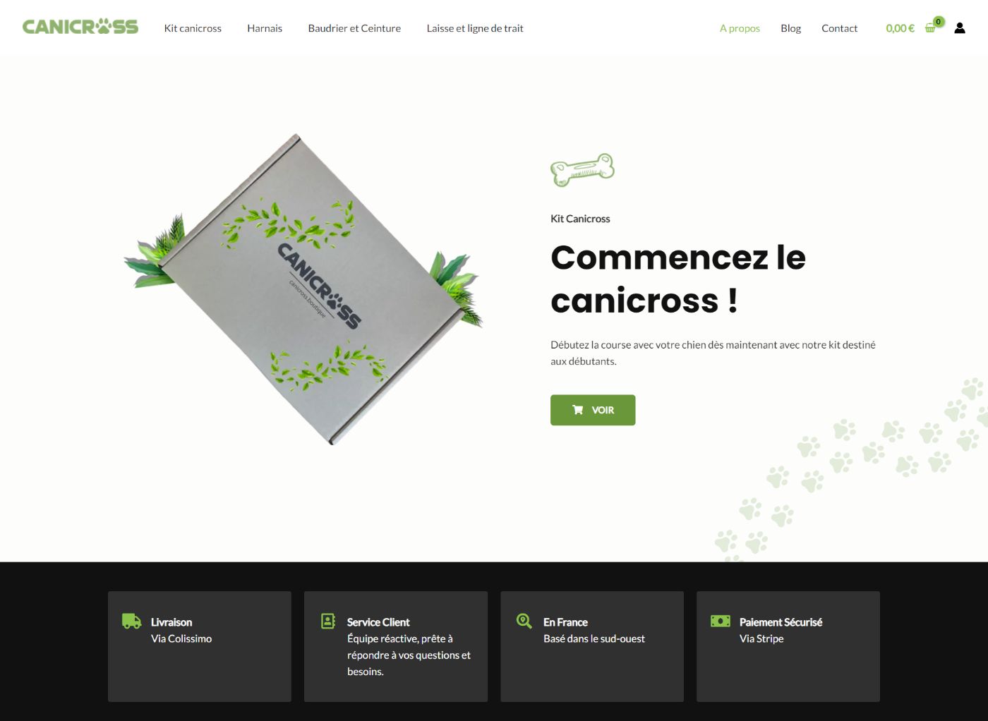 Page d'accueil de canicross.boutique