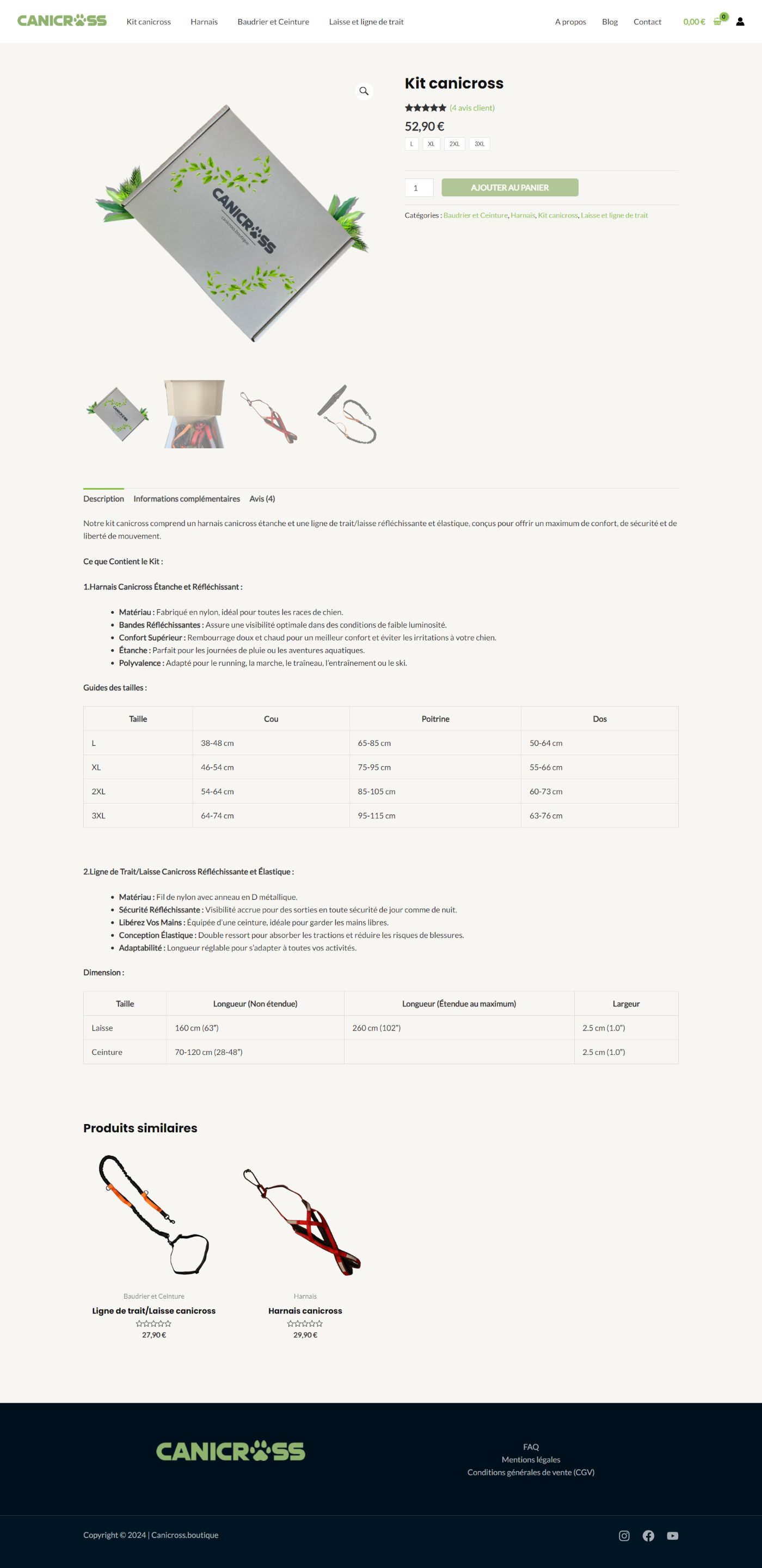 Fiche produit de canicross.boutique